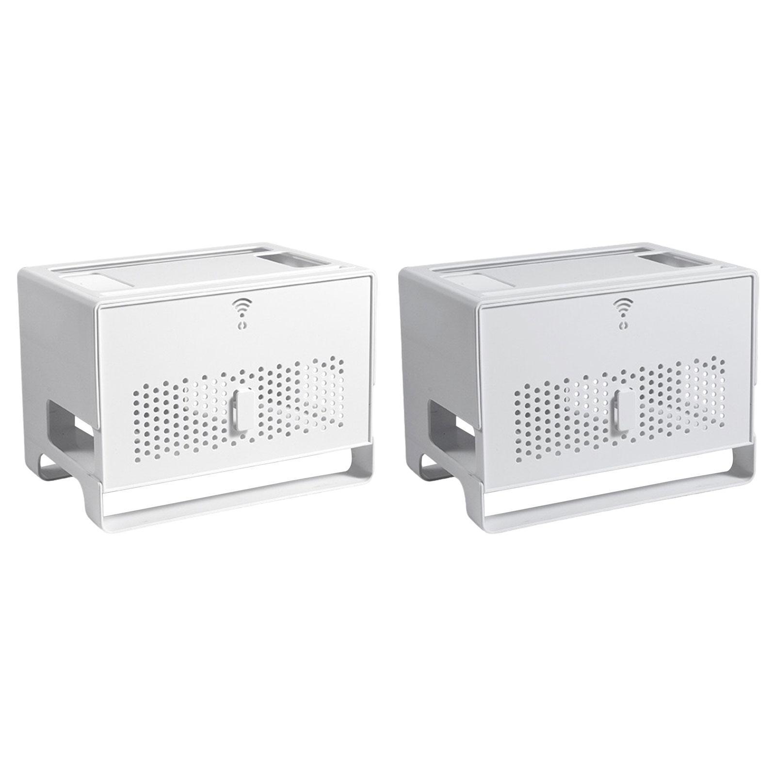 Router Storage Box Multifunctional Portable Large Capacity Power Cord Socket colore grigio