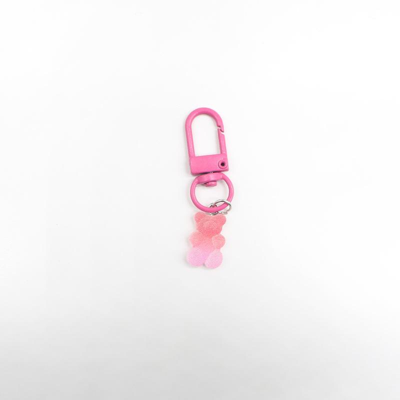 Gradient Color Resin Bear Keychain Pendant - Simple, Versatile, and Girly DIY Bag Ornament