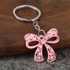 2Pcs Keychain Pendant, Hollow Bow Shape Key Ring with Chain, Compact Portable Key Holder for Men Women Accessories