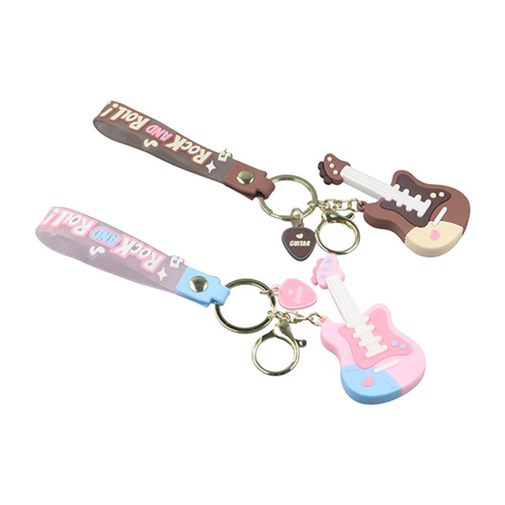

Cool Guitar Keyring Cute Musical Instrument Keychain Guitar Key Chain Couple Gift