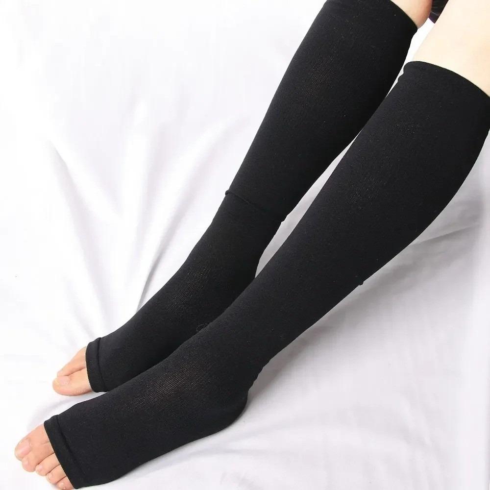 Cool Material Compression Stockings Open Toe Graduated Pressure Stockings  Swollen Legs Prevention