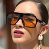 Women's sunglasses, retro large-frame square sunglasses, male and female pilot sunglasses.