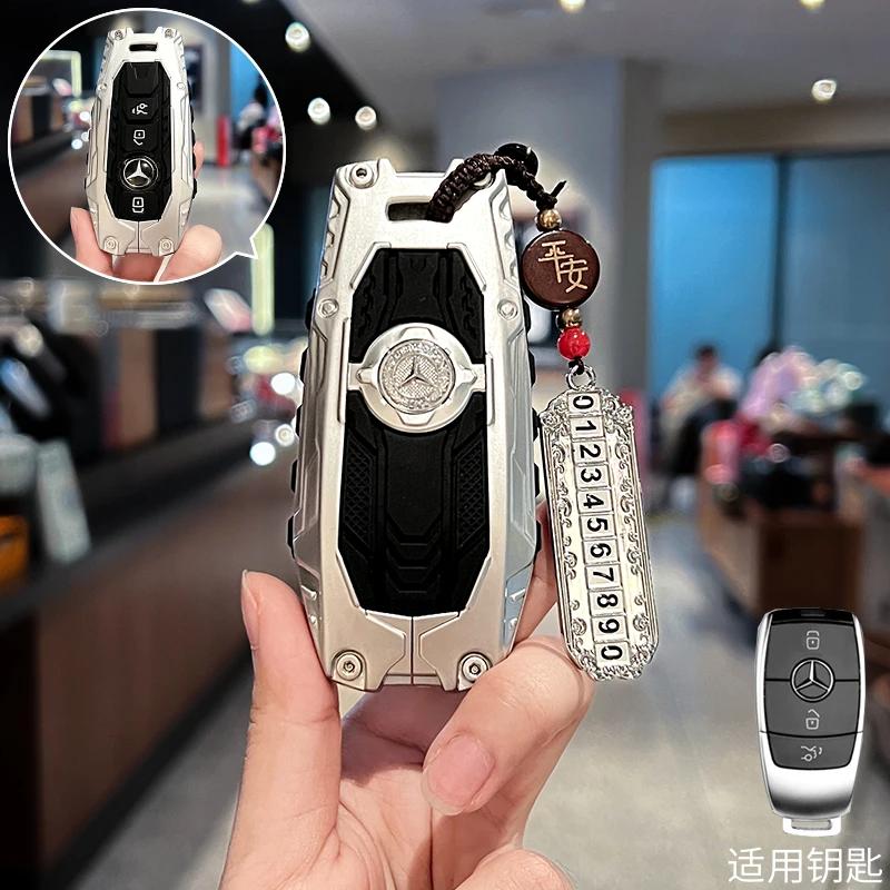 Carbon Fiber Key Fob Cover for Benz Key Case Protector Shell for Benz A-B-C Class S-Class G-Class E-Class CLA GLB CLS GLE GLC FF2