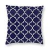 Navy Blue Perfect Quatrefoil Pillowcase Polyester Linen Velvet Printed Zip Decor Throw Pillow Case Sofa Cushion Cover X