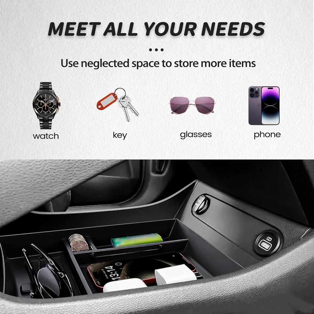 Center Console Organizer Compatible With Hyundai Santa Fe    Lower Center Console Storage Box Tray Interior Accessories