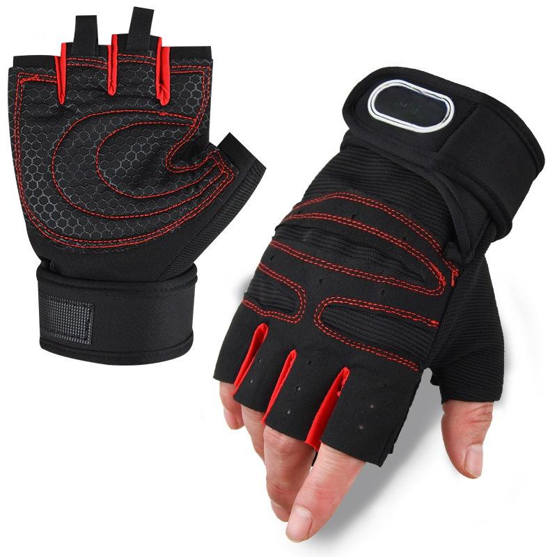 

1pair Gym Gloves Fitness Weight Lifting Gloves Body Building Training Sports Exercise Cycling Sport Workout Glove for Men Women M