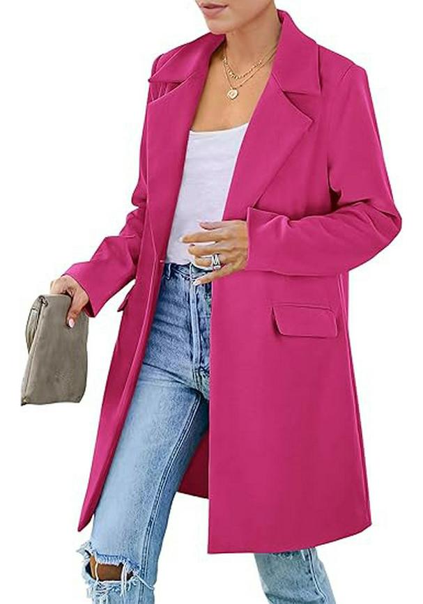 European Autumn Plus Size Woolen Women's Single-Button Cardigan Coat