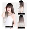 Wig Full Wig Long Straight Wig Natural Gradient Wig Net Included MODE Long Straight Black x White Ash [TefuRe] Semi-Long C-8211BLK-WHT-A