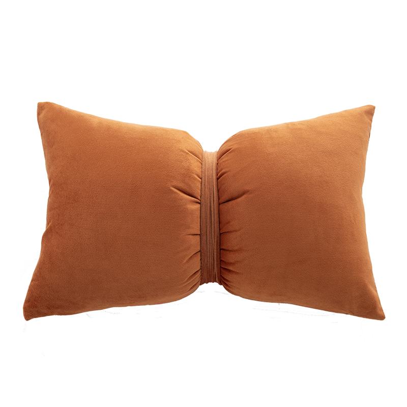 Velvet Bow Pillow Soft Plush Cushion Cover Home Decor Solid Color Pillow Covers Living Room Bedroom Tatami Decorative Pillowcase