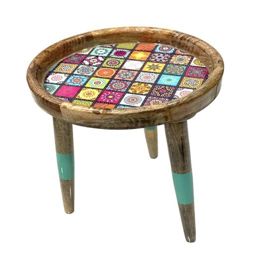Wooden Side Table End Table Round Wooden Stool Tall Stool for Living Room, Dinning, Bed, Hotel Room 45.72 Cm Height and 30.48 Cm Diameter