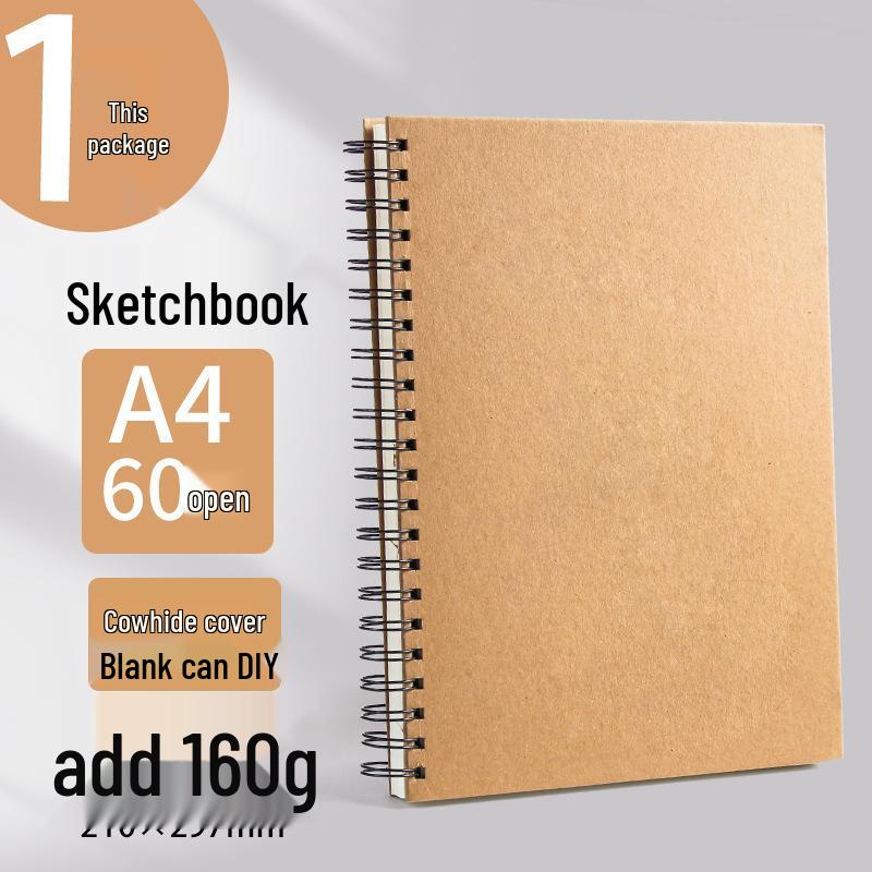 Thickened A3 One-piece Sketchbook, 32K Art Student Drawing Book, Spiral 8K Marker.