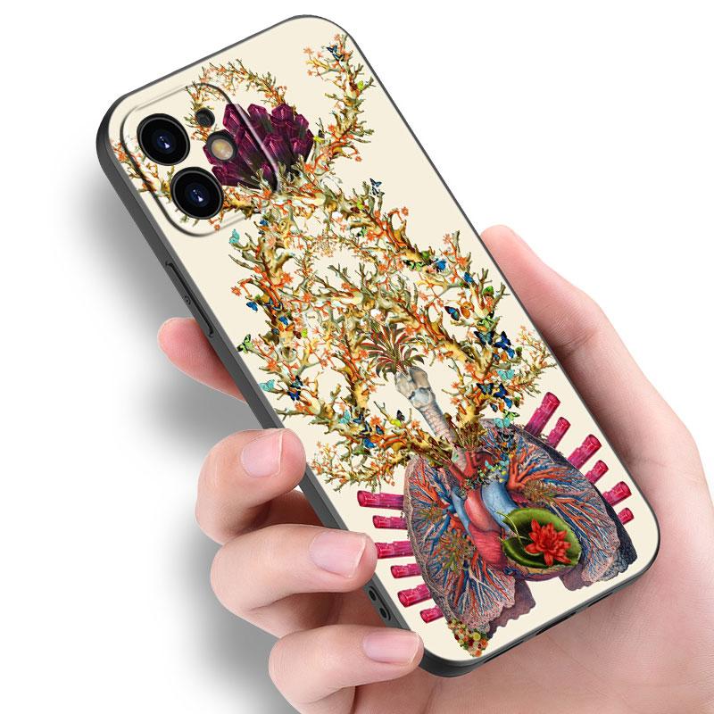 Medizinische Menschliche Organe Gehirn Meridian Niere Hohe Fall Für Apple iPhone 14 13 12 Mini 11 Pro Max 7 8 XR X XS 7 8 Plus SE 2020 2022