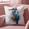 Kingfisher Watercolor Painting Cushion Cover Multi-Scene Pillow Cover for Home & Car - Reversible, Soft & Durable for Daily Use