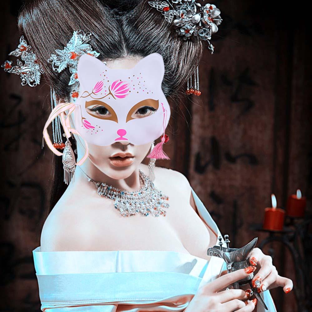 Blossom Masquerade Festival Bell Cosplay Props Halloween Decoration Cat Mask Costume Party Mask