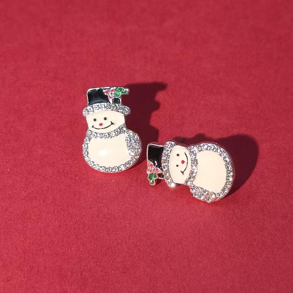 Christmas Cartoon Earrings: Snowflake, Snowman & Cookie Designs for Women