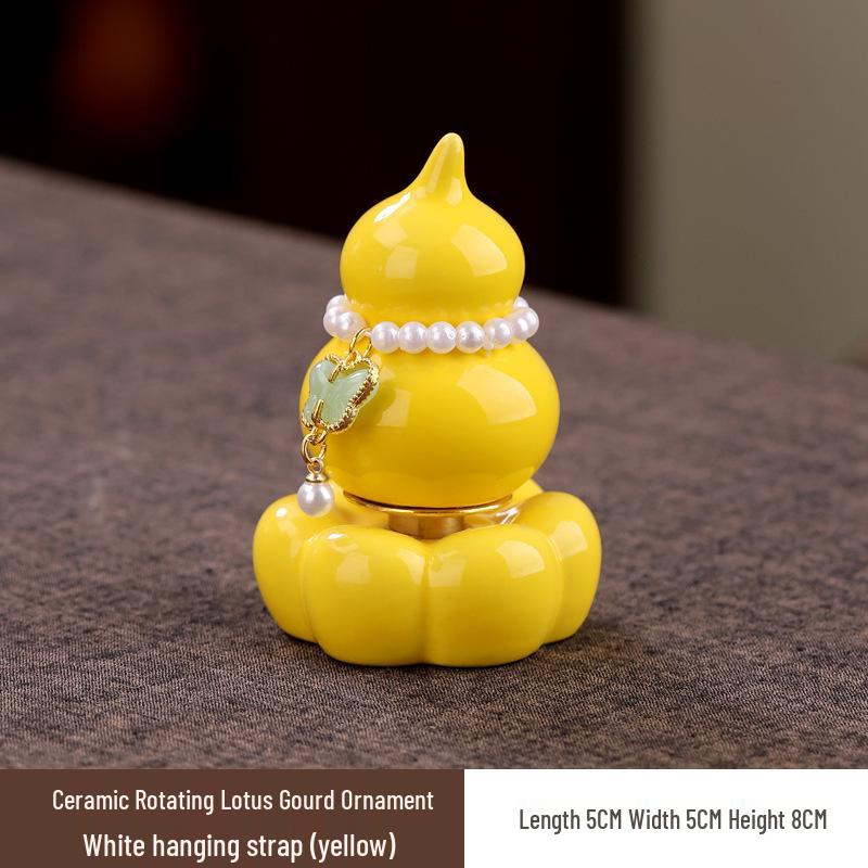 Vibrant Rotating Gourd Ornament: Stylish and Fun Tea Pet with Custom Logo Option