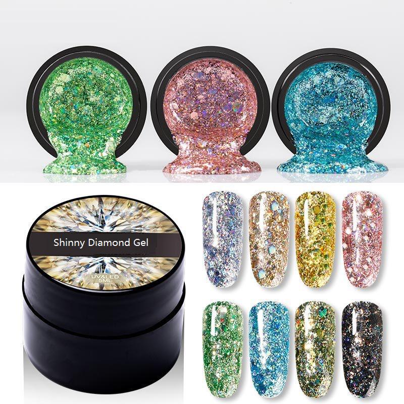 Lac de unghii cu gel platinat stralucitor Nails Art Pentru Manichiura Lacuri pentru strat de baza din poligel