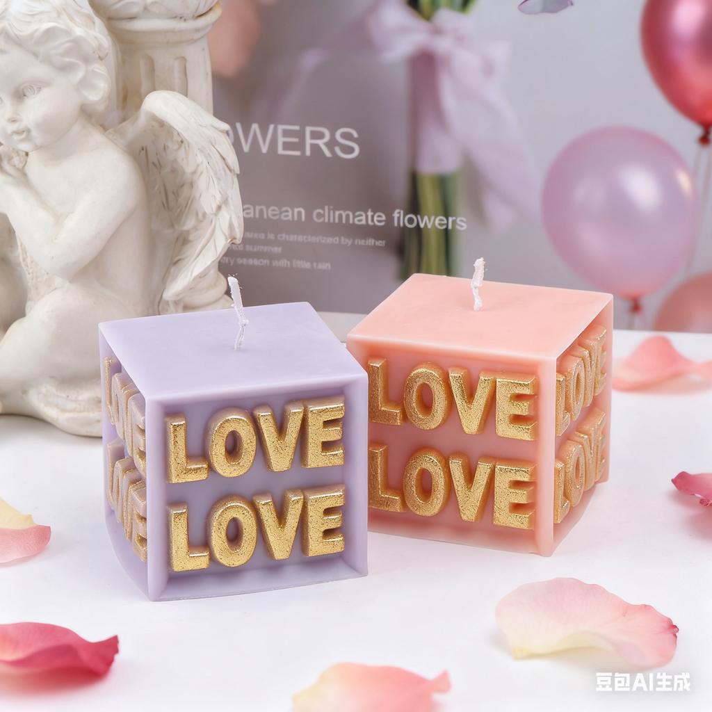 Love Slogan 3D Candle Mold Silicone Soap DIY Handmade Tool Alphabet Letter Pillar Silicone Resin Mould Gifts