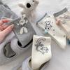 Summer Bow Cute Mid-tube Socks for Women 3D Cartoon Puppy Boneless Pile Socks Thin Mid-tube Socks
