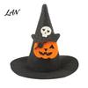 Cosplay Headgear for Dogs Pet Halloween Witch Hat, Bows/Pumpkins Decor, Adjustable Felt Pumpkin Bat Ghost Costume Accessory, Lightweight Comfortable