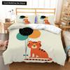 Cartoon Tiger Duvet Cover King Queen Animal Forest Theme Bedding Set for Kids Boys Girls Jungle Wildlife Polyester Quilt Cover