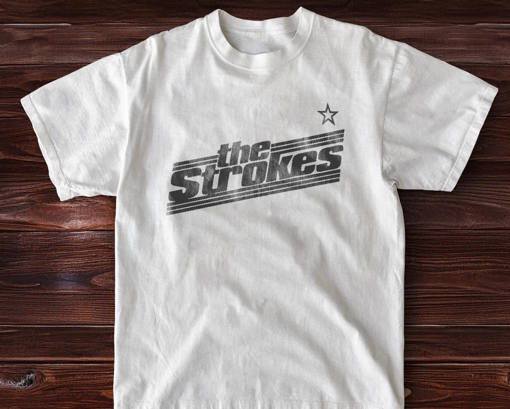 Maglietta Unisex Bianca Stile Vintage con Stella Logo The Strokes Taglia S-5XL Go229