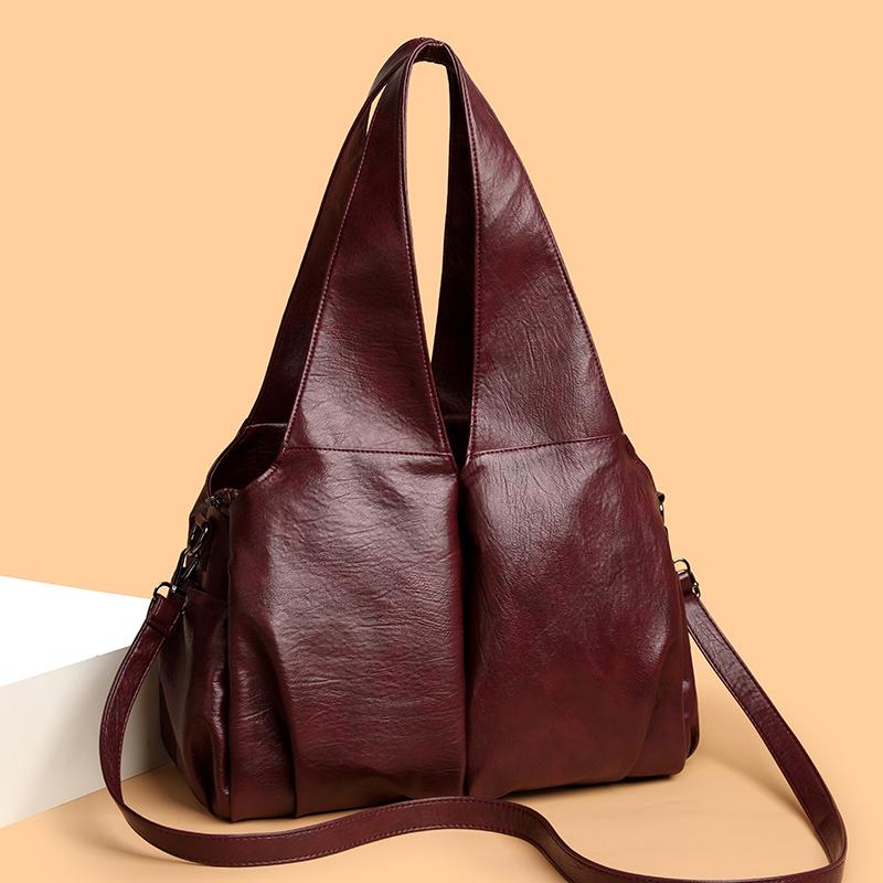 Tragetasche Damen Große Kapazität Umhängetasche Weiches Leder Schultertasche Unterarmtasche