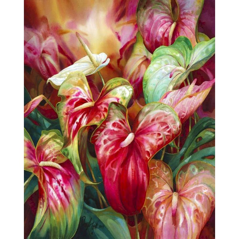 GATYZTORY 40x50cm Frame Painting By Numbers For Adults Color Flower Oil Picture HandPainted Diy On Canvas Home Wall Art