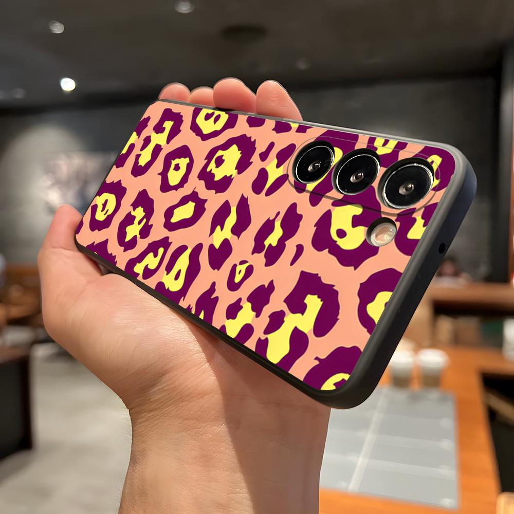 

S-Stylish C-Cute Leopard Phone Case For Samsung A56 A36 A26 A16 A15 A25 A35 A55 A14 A34 A24 A54 Black Soft Shell Samsung A14