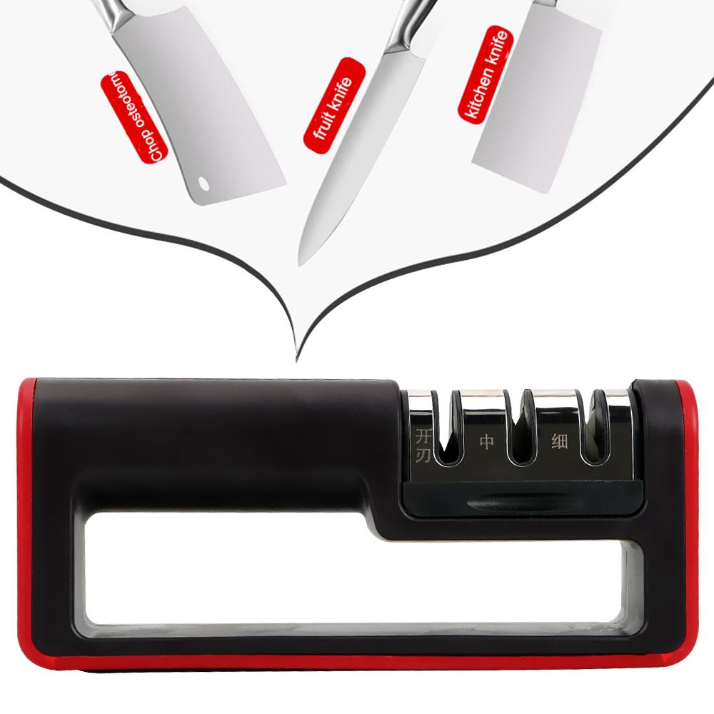 Haushaltsschleifstein Schärfstein Messerschärfwerkzeug Professioneller 3-Stufen-Schärfer Küchenwerkzeuge