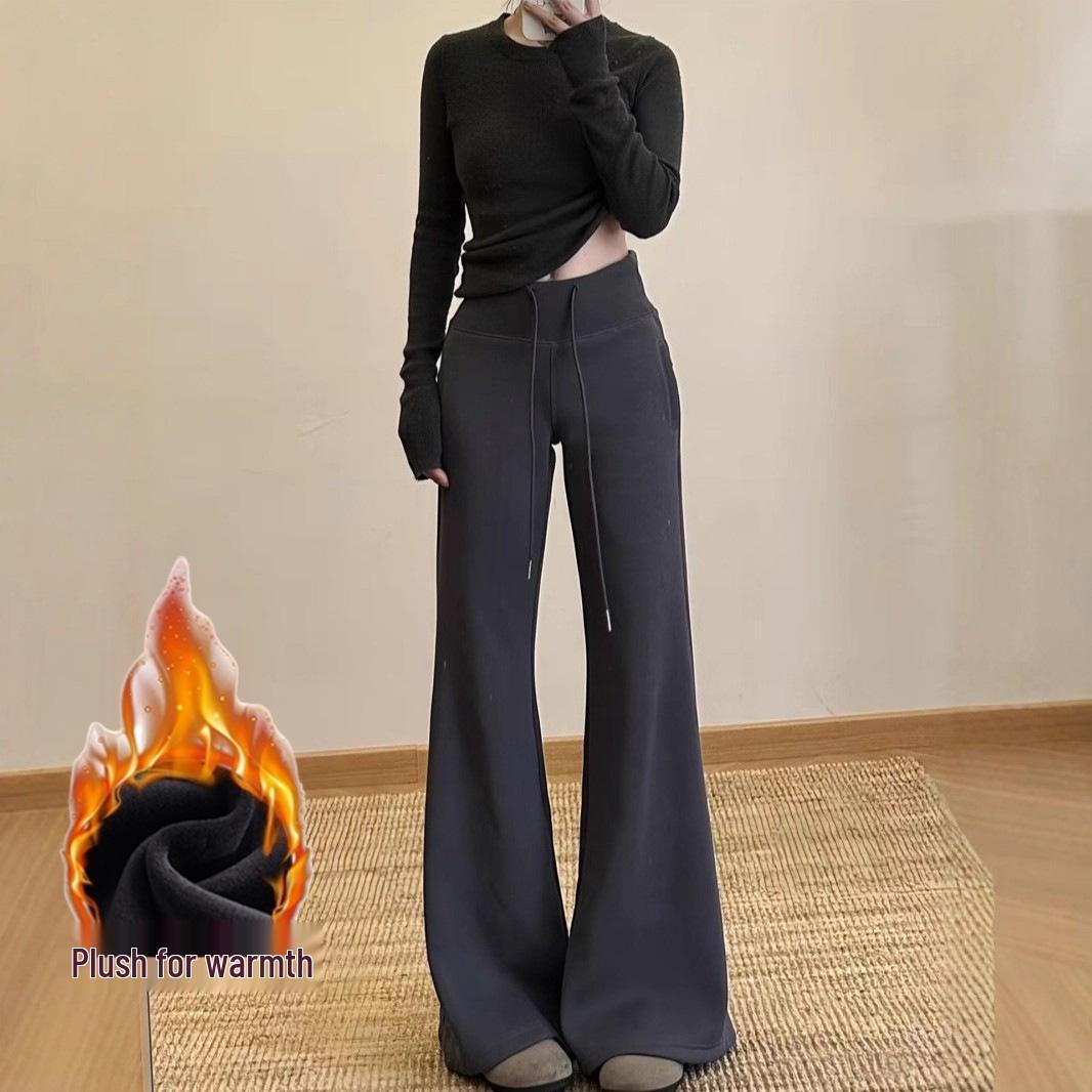 

Women s High-Waisted Fleece-Lined Flared Sweatpants - Slimming, Butt-Lifting, Thickened, and Perfect for Autumn/Winter 2026 XL [125-140 lbs]
