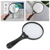 Handheld Magnifying Glass Elderly Portable Magnifier with 3 LED Light for Jewelry Appraisal Reading