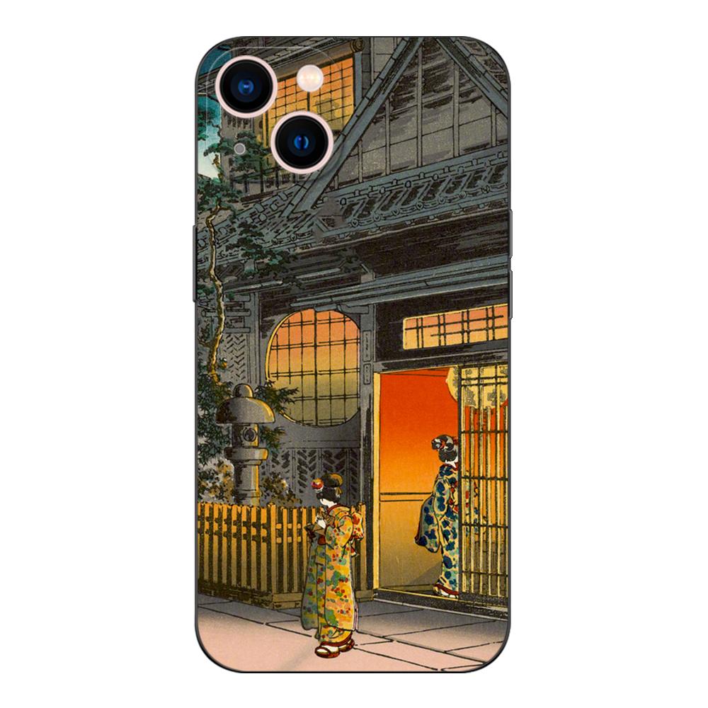 Czarne etui Tpu do Motorola Moto G52 G42 G60 4G G60S G71 G9 Play Plus Power One 5G Ace retro Tokyo Japanese Art