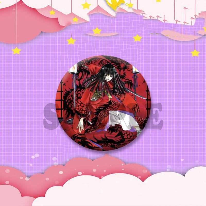 Japanese Manga XxxHolic Can Badge Anime Cartoon Round Cosplay Badge Yuuko Kimihiro Watanuki Brooch on Backpack Accessories Gift