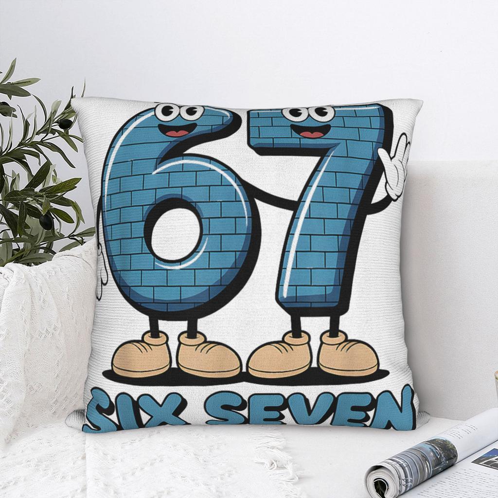 Pillow Cover 67 Six Seven 6-7 Funny Italian Brainrot Gaming Meme Fashion Pillow Case For Wedding Party Home Decor Pillowcases