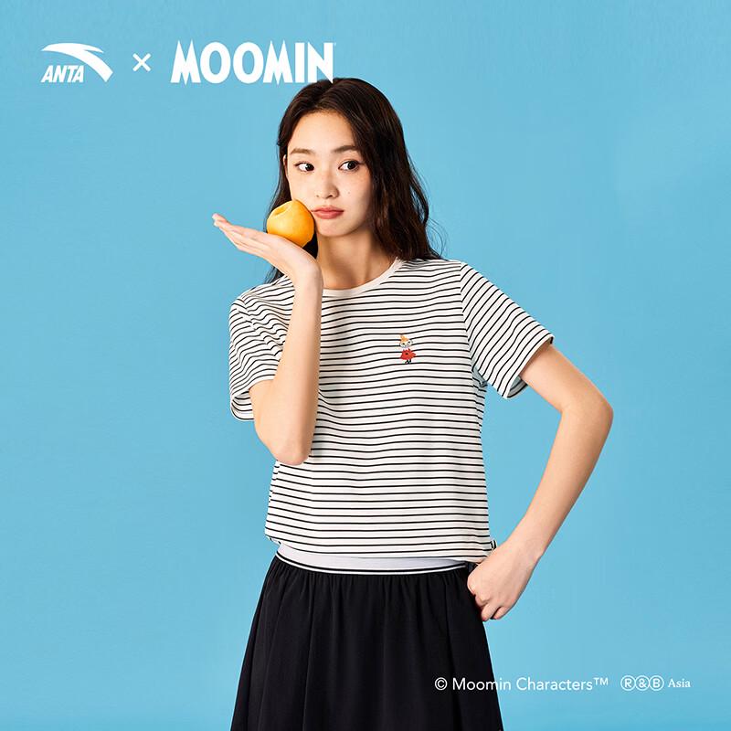 ANTA Moomin Collaboration Women s Quick-Dry Striped T-Shirt M
