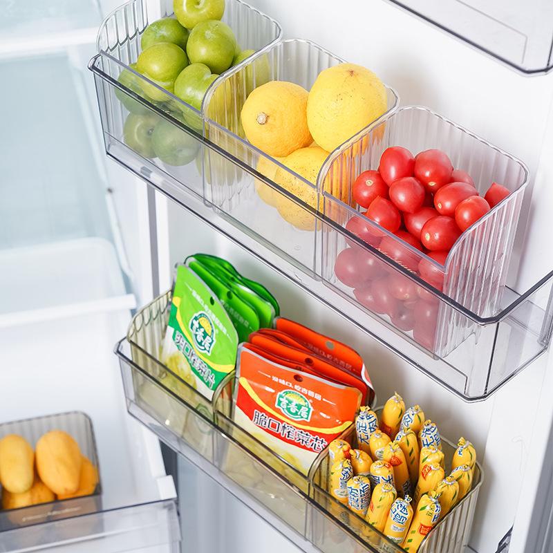 Transparent Double Flip Kitchen Refrigerator Storage Box for Fresh Fruits & Vegetables