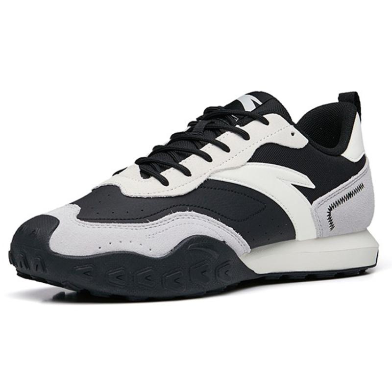 Anta Cushioned Anti-Slip Wear-Resistant Breathable Lightweight Low-Top Casual Shoes Men's Black Gray White Sneakers 112238856-6