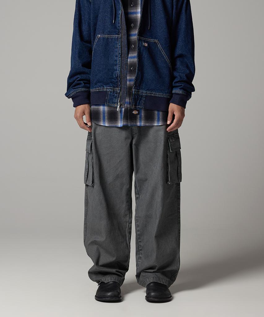 DICKIES Washed Duck Canvas Cargo Pants Charcoal