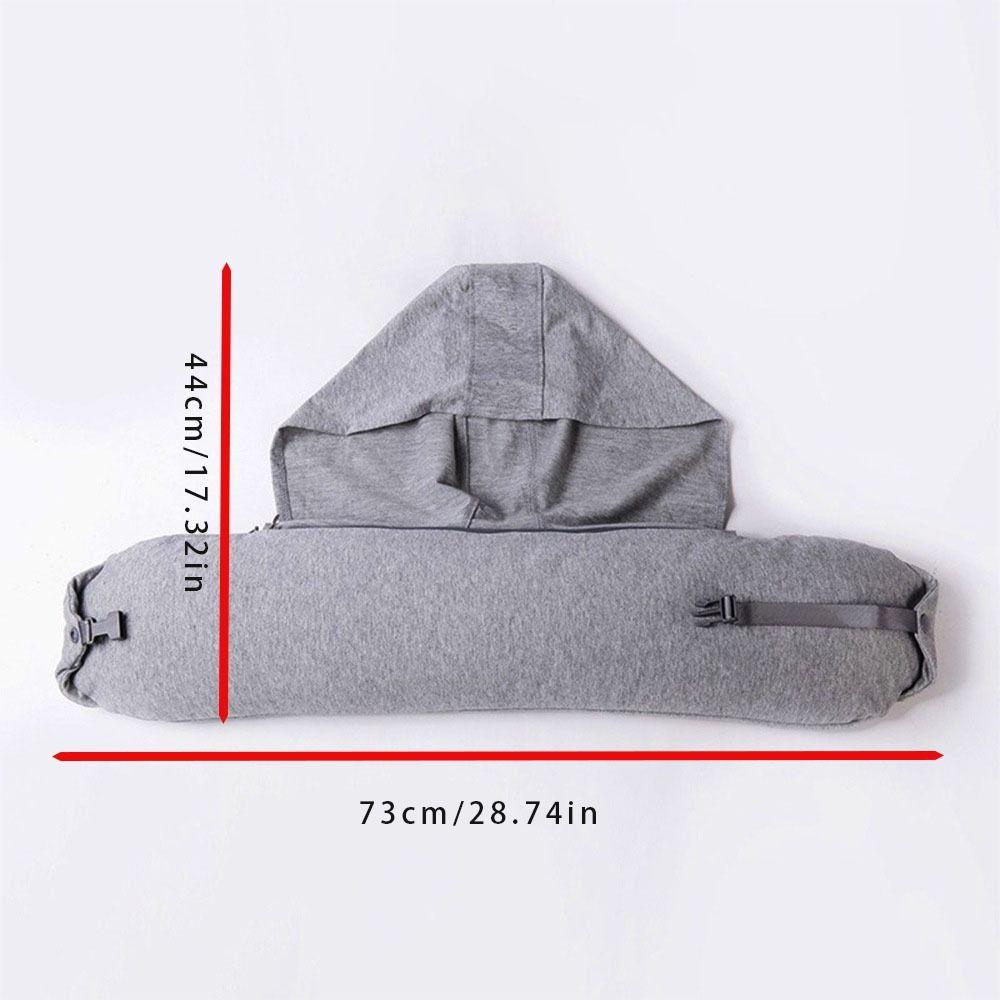 Fillable Travel Neck Pillow Neck Support Light-blocking Airplane Neck Pillow Adjustable with Storage Pouch