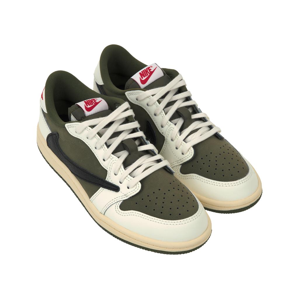 Travis Scott X Air Jordan 1 Retro Low OG SP PS Reverse Olive / Medium Olive Kids Sneakers Green Black Sail DO5442-200