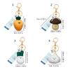 Farm Themed Vegetable Keychain Key Organsier Charm Pnedant With Carrot Mushroom Garlic Design Rubber Gift