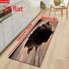 3D Illusion Floor Mat - Realistic Black Hole Crack with Non-Slip Backing, Washable Indoor Outdoor Rug for Hallway Living Room