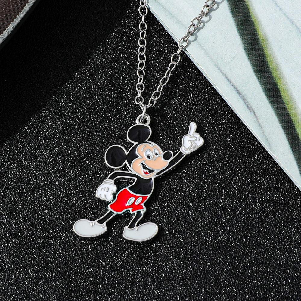 Minimalist Disney Jewelry - Mickey Mouse Enamel Charm Necklace for Daily Wear