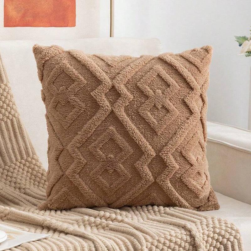 

Современная простая наволочка Вязаная плюшевая наволочка Без наполнителя Офисная диванная поясничная подушка Подушка для изголовья кровати 45 * 45cm (Single Side)