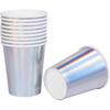 Iridescent Paper Cups 9 oz [50 pack] Disposable Coffee Cup Hot Cold Drinks Tea Water Milk Juice Beverages Holographic Rainbow Party Decorations for