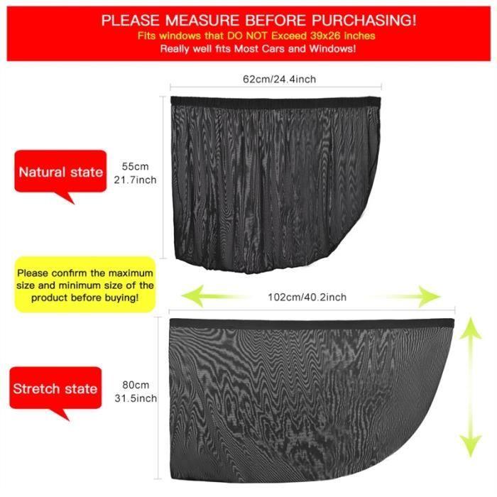 Pare-Soleil Latéraux - ALLCACA - Mesh Anti-UV - Noir - 62x58cm - Protection Vie Privée