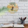 1pc of 2D Flat, Round Polish Aluminum Sign, Vintage Decorative Plaque About "Patio Rules", "Relax Your Mind" Decor Sign, Suitable for Decorating
