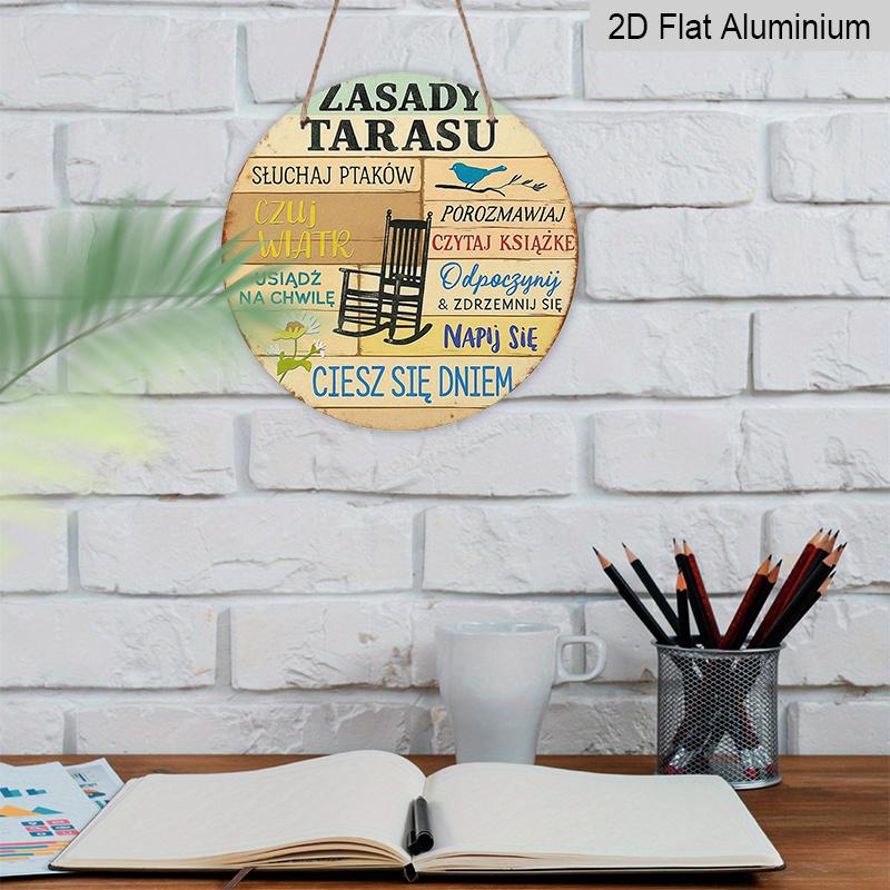1pc of 2D Flat, Round Polish Aluminum Sign, Vintage Decorative Plaque About "Patio Rules", "Relax Your Mind" Decor Sign, Suitable for Decorating