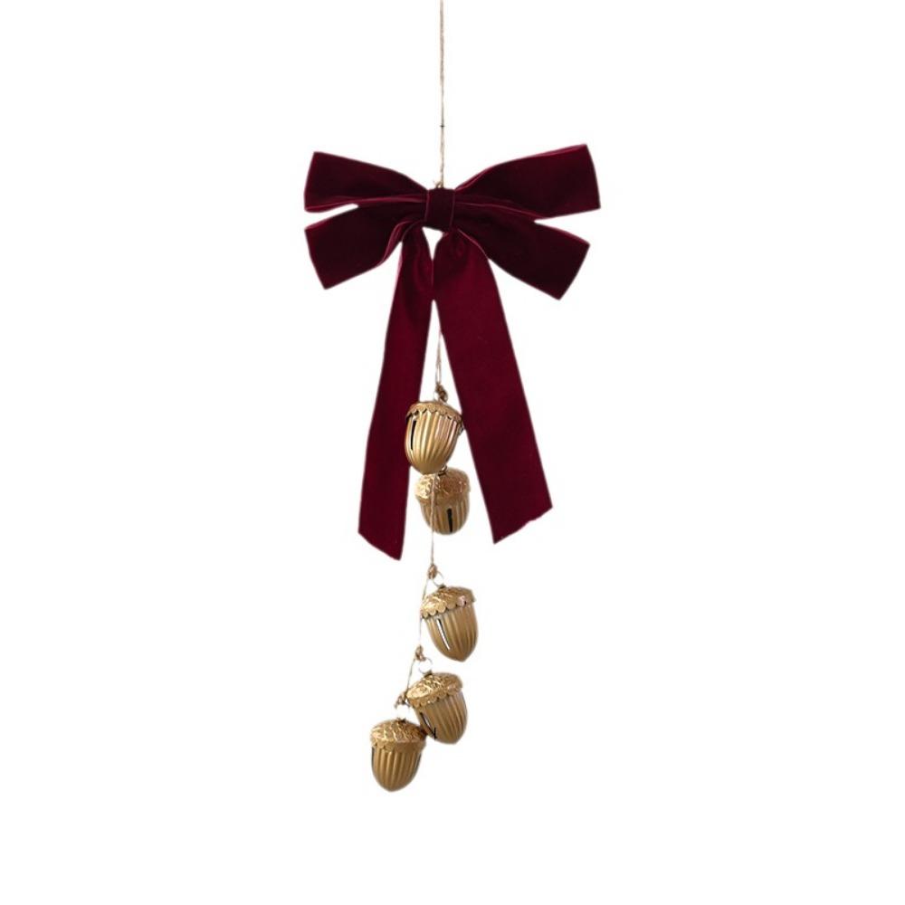 Multi‑Color Christmas Bow Bell Ornament Antique Gold Bells Xmas Tree Pendant Festive Party